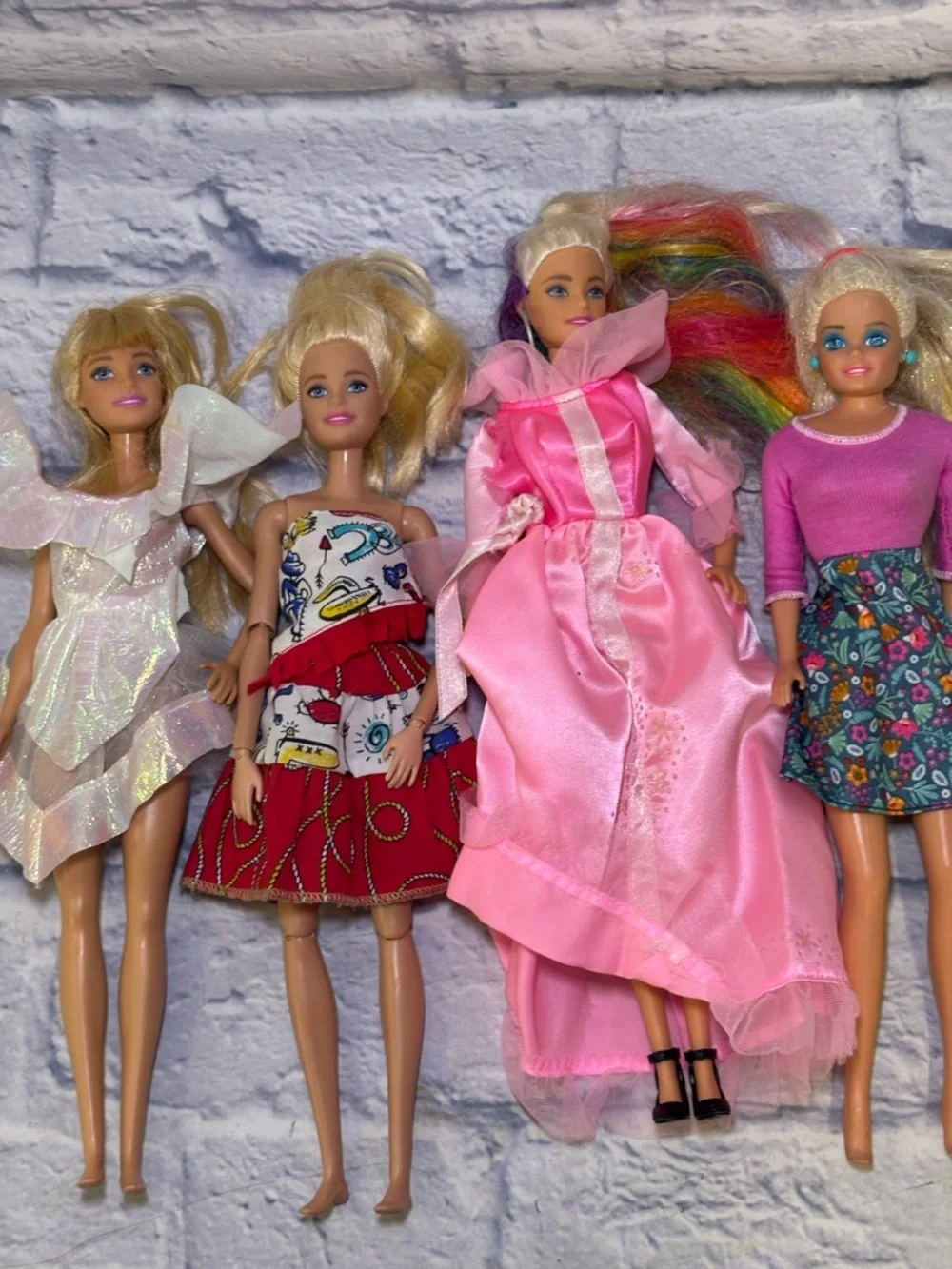4  Mattel Barbie & Misc Dolls Rainbow Hair Secret Hearts Barbie